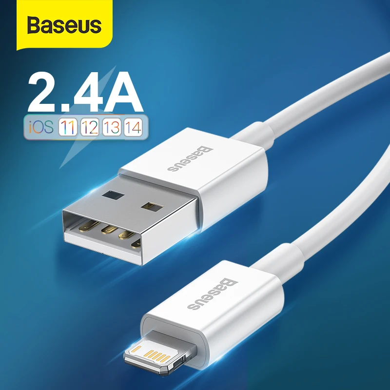 USB кабель Baseus для iPhone 12 Pro Max, зарядное устройство для телефона 2.4A, кабель для iPhone 11 Pro 8 XR X 7 Plus, usb кабель для передачи данных, кабель для быстрой зарядки|Кабели для мобильных телефонов| | АлиЭкспресс