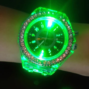 

7 Colors Flash Light Watches for Women Multi-color Silicone Strap LED Luminous Outdoor Sport Wristwatches Quartz Clocks 2020 New