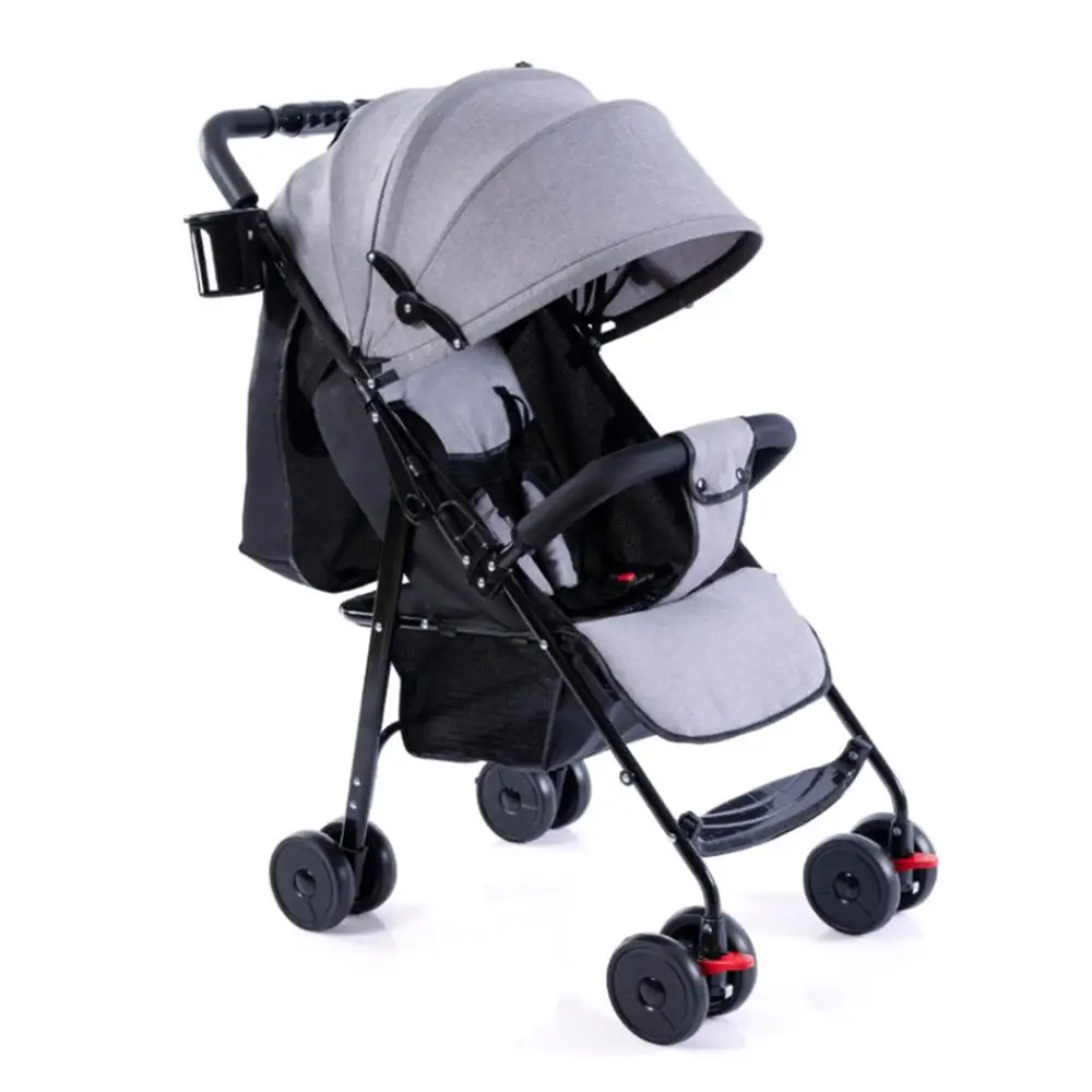 

Kidlove Baby Folding Stroller Full Canopy Sunshade Linen Laid Down Portable Baby Umbrella Cart