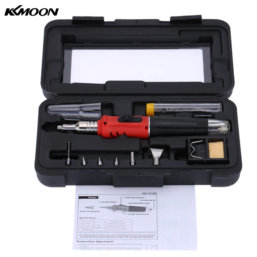 

Top Quality Self-Ignition 10-in-1 Gas Soldering Iron Cordless Welding Torch Kit Pen Burner Blow Torch Butane Tip Tool