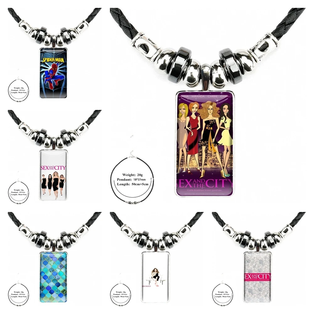 Sex And The City Flexibles Cheap Mens For Women Girls Ladies Statement Best Gift Glass Cabochon Pendant Necklace Rectangle | Украшения и