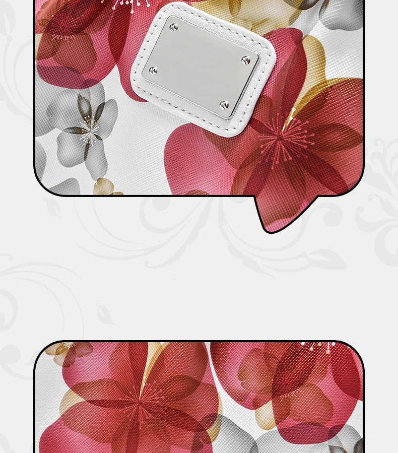 2022 Fashion Women Shoulder Bags Printed Flowers Ladies Messenger Bag Designer Luxury Brand High Quality Leather Ladies Handbag