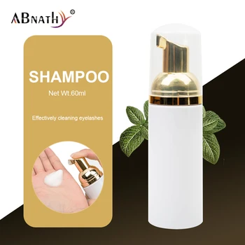 

Abnathy 60ml Eyelash Extension Cleanser Shampoo Professional Eye Lashes Foam Cleaner Individual Eyelashes Makeup Remover Tools