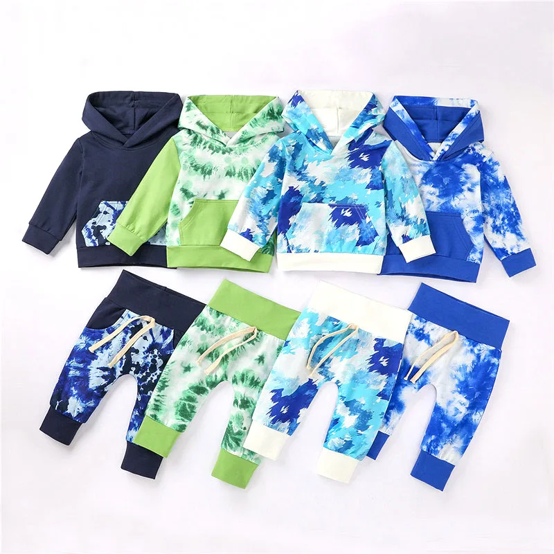 

Baby Boy Clothes Sets 2pcs Autumn Long Sleeve Printing Hooded Coat Tops+Pants Outfits Sets Cotton Newborn Baby Boy Clothes 0-2Y