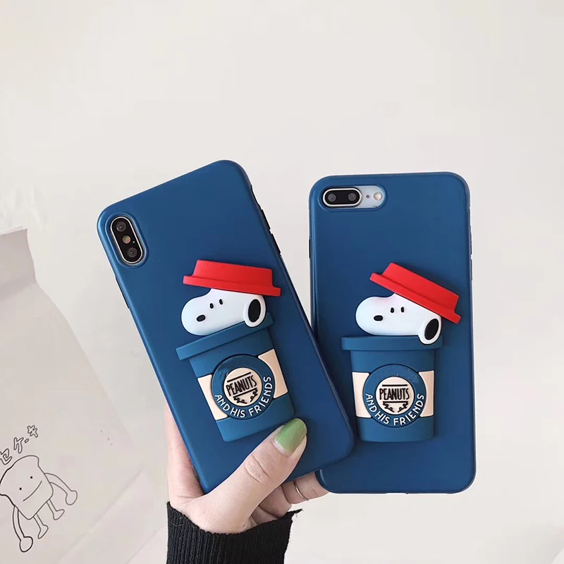 

Luxury cute 3D Pet dog soft silicon phone case for iphone XR X XS MAX 6 6s 7 8 plus fashion lovely PEANUTS Charlie Brown cover