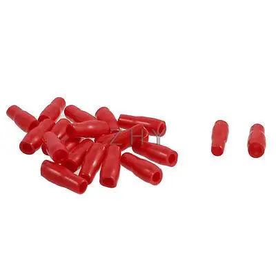 

20 Pcs Insulating Soft PVC Fork Spade Terminal Sleeve Cap Boot Red