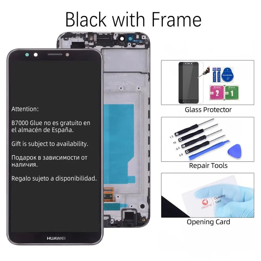 5,9" дисплей для huawei Y7 Prime lcd сенсорный экран с рамкой для huawei Y7 Pro дисплей Nova 2 Lite ldn-lx3 - Цвет: Black with Frame