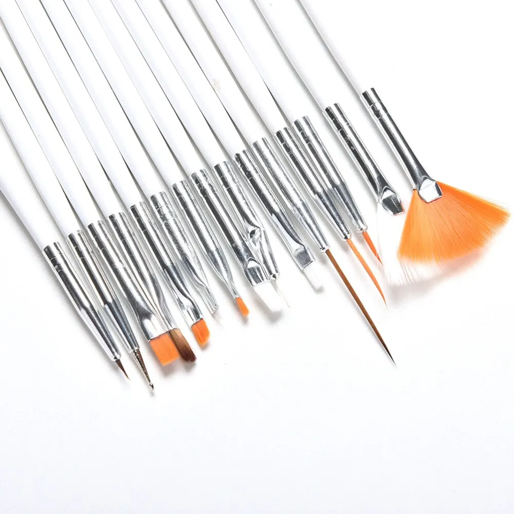 15pcs New Professional UV Nail Gel Polish Nail Brush Set Tools Painting Pen for False Nail Tips