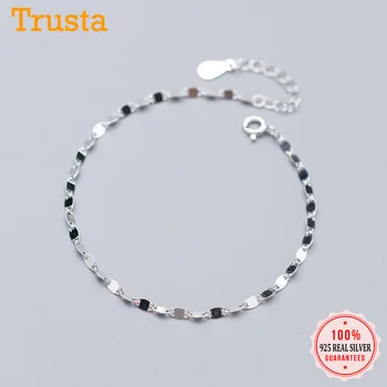 

Trusta Genuine 100% 925 Sterling Silver Cute Sweet Fashion Elliptical Slices Bracelet 16cm For Women Wedding Jewelry Gift DS1960