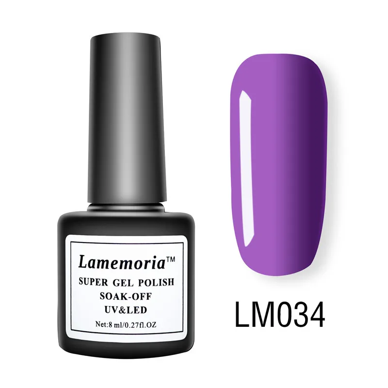 8 мл УФ-гель Лаки лак для ногтей, набор для маникюра, покрытие для ногтей, полустойкое к полу постоянный Гибридный рисунки на ногтях с открытыми премьер-чистый цветной Гель-лак для ногтей - Цвет: LM034