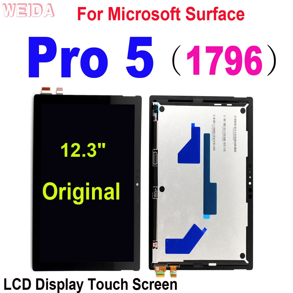 Lcd Originale Da 12.3 "Per Microsoft Surface Pro 5 1796 Display Lcd Touch Screen Digitizer Assembly Per Surface Pro5 Lcd Lp123Wq1