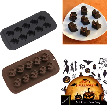 

Halloween Silicone mold bat shape mold DIY Candy chocolate mould Ice cube mould Kitchen baking accessories cake decorating tools