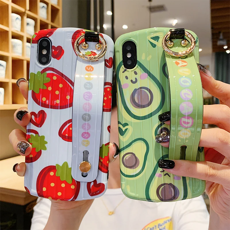 Мягкий чехол для huawei P30 P20 с ремешком на запястье авокадо mate 20 pro nova5 nova4 рисунком