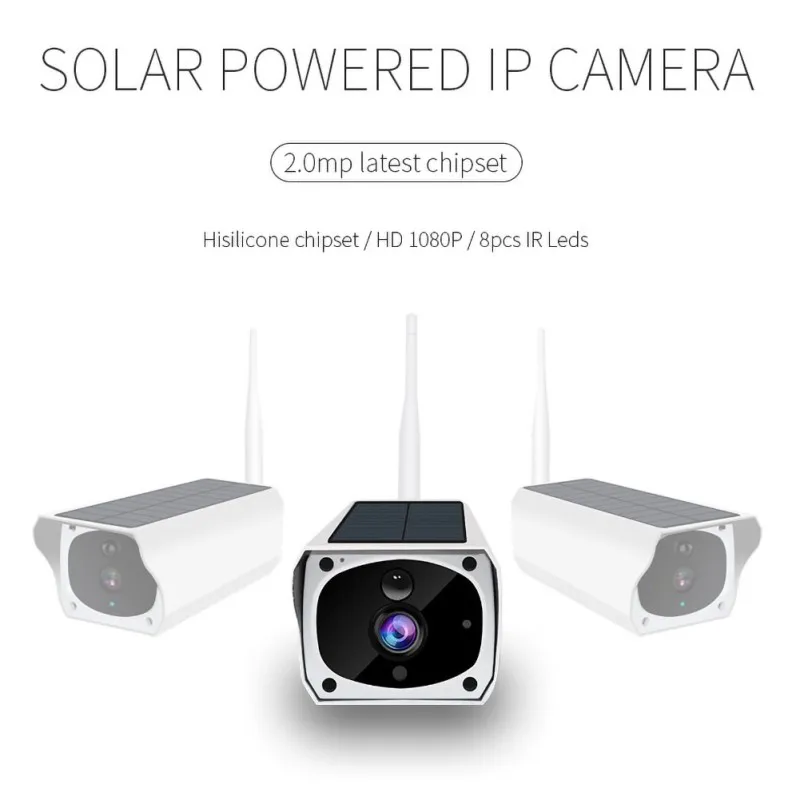 Camera WiFi Solar Powered PIR Motion Detection Phone Remote Monitoring Security Camera