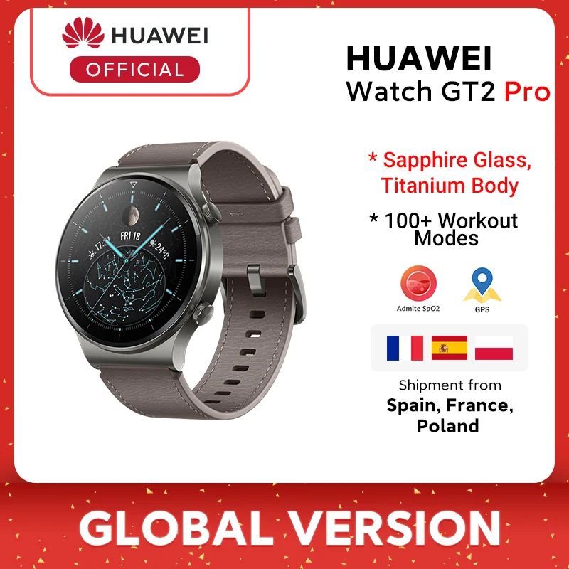 US $272.99 In stock Global Version HUAWEI Watch GT 2 pro SmartWatch 14 days Battery Life GPS Wireless Charging Kirin A1 GT2 Pro