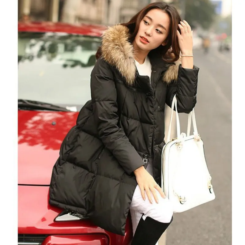 Женское пальто с меховым воротником теплая утепленная куртка Женский пуховик большой размер, для беременных куртка женская верхняя одежда для беременных зимняя