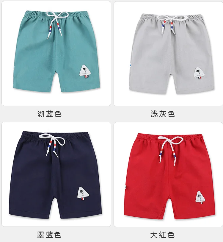 Summer Children Cotton Linen Outer Wear Beach Shorts Men And Women Children Shorts Korean-style Medium-small tong zhong ku