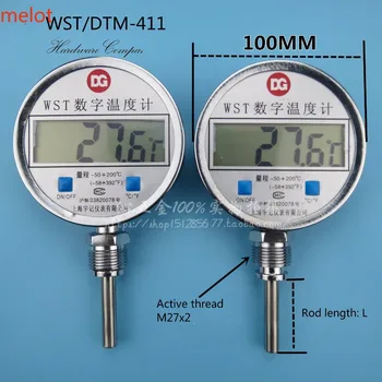 

WSS WST / DTM - 411 Digital Display Bimetal Thermometer, Industrial Digital Thermometer, Thread M27X2, Temperature - 50 ~ 200 C