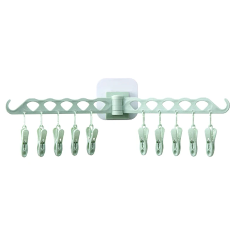 

Sticky Rotating Multifunctional Hanger Wall-mounted Portable with 10pcs Clips _WK