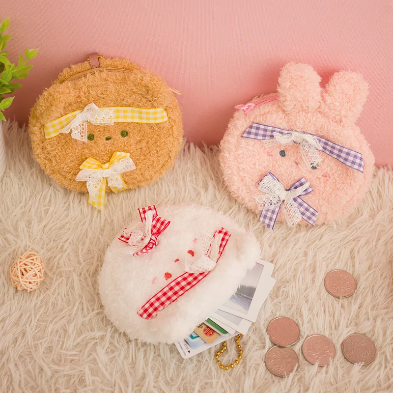 

Fleece Plush Rabbit Coin Purse Money Bag Girl Cute Soft Wallet Card Case Cosmetic Holder Women Make Up Bag