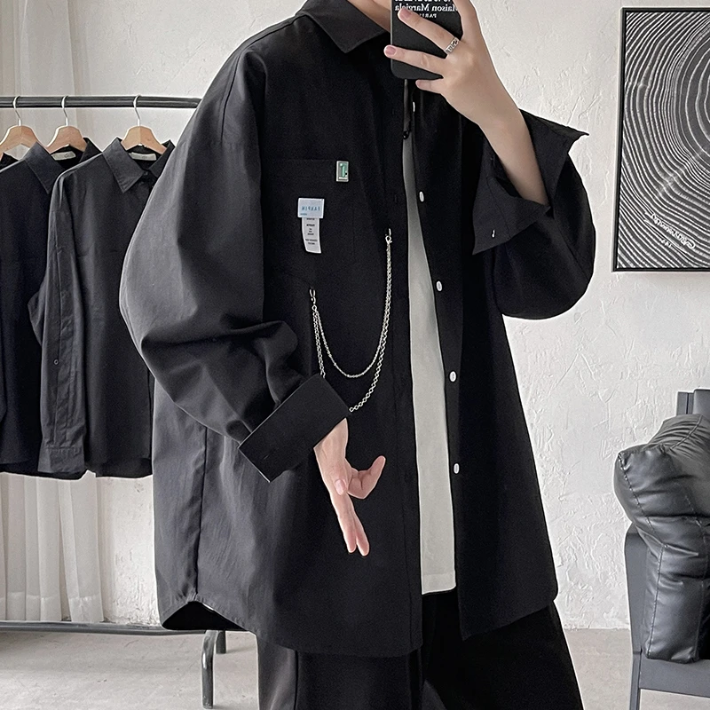 メンズ長袖tシャツ ストリートウェア ヴィンテージ 韓国ファッション 22コレクション カジュアル シャツ Aliexpress