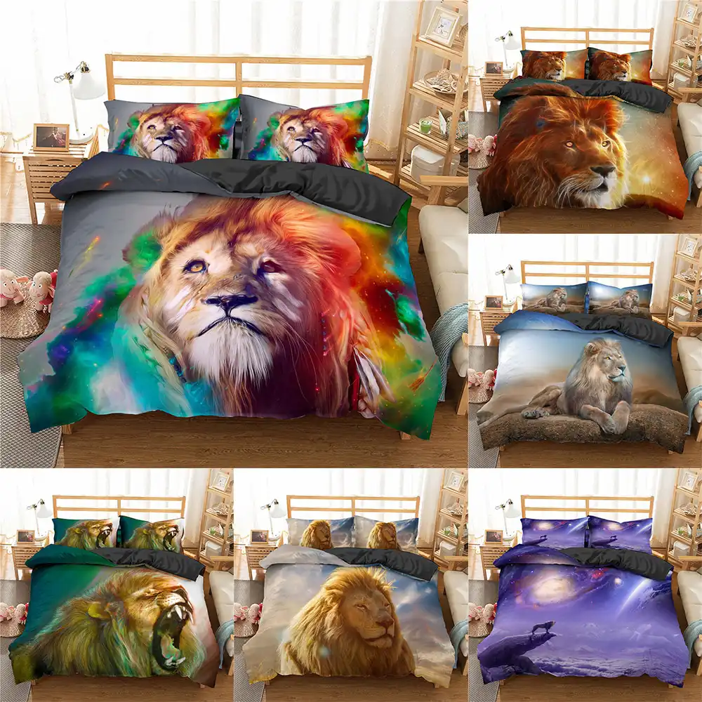 Bettwasche 3d The Lion King Animal Bedding Set Duvet Cover Comforter Cover Pillowcase 3pcs Mobel Wohnen