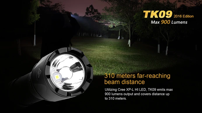 Fenix TK09 Cree XP-L HI 900 люмен светодиодный фонарик(18650, CR123A