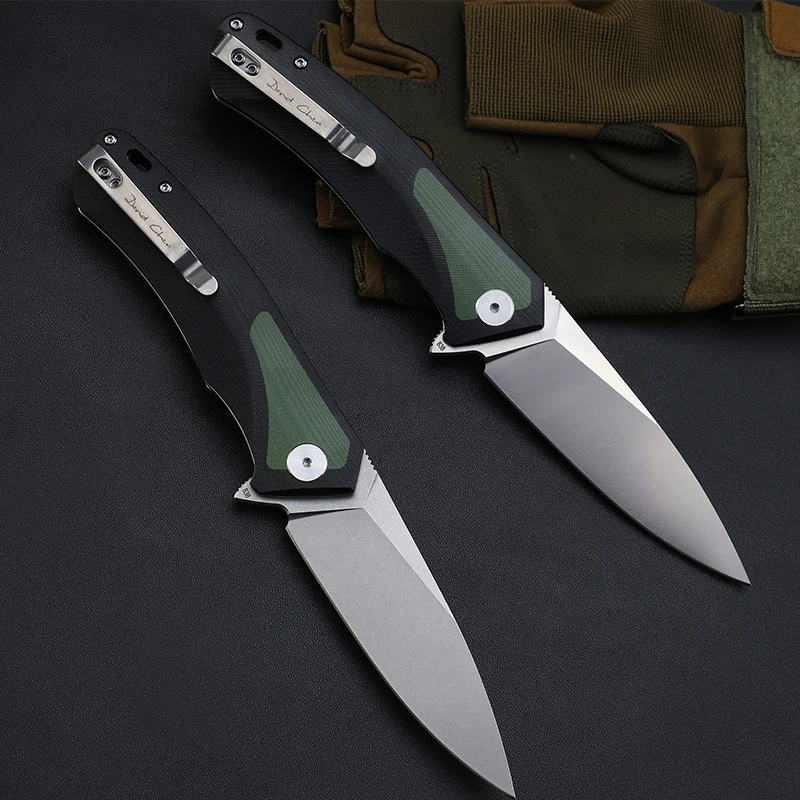 Petrified Fish PF838 Folding Knife Jackknife D2 Steel Outdoor Camping Hunting Hiking EDC Tool Ball Bearing G10 Handle Knives 2