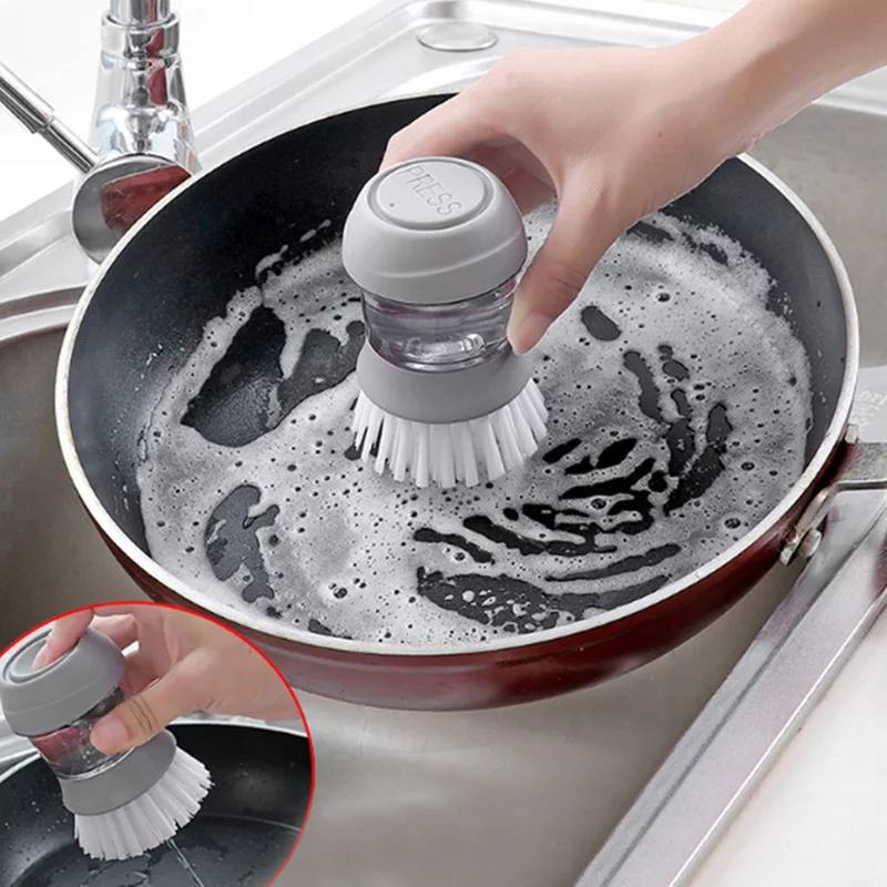 Отжимная щетка для мытья посуды, бытовая кухонная посуда для мытья посуды, горшок, дозатор мыла, щетка для мытья посуды, чистящая щетка, Прямая поставка
