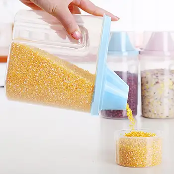 

4pcs/set 1.9L Food Container Storage Box Rice Bean Food Storage Container Transparent Leakproof Storage Bottle Kitchen Organizer