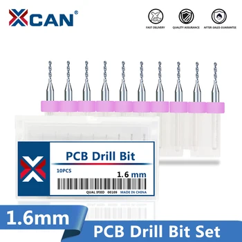 

XCAN 10pcs 1.6mm 3.175mm Shank Carbide PCB Drill Bits Mini CNC Machine Drilling Tools Print Circuit Board Drill Bit Set