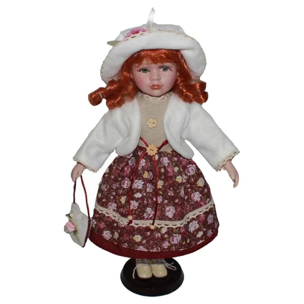 Porcelain Doll Girl Figures With Adjustable Display Support Victorian Female Figures Collections Beautiful Figurines Statues