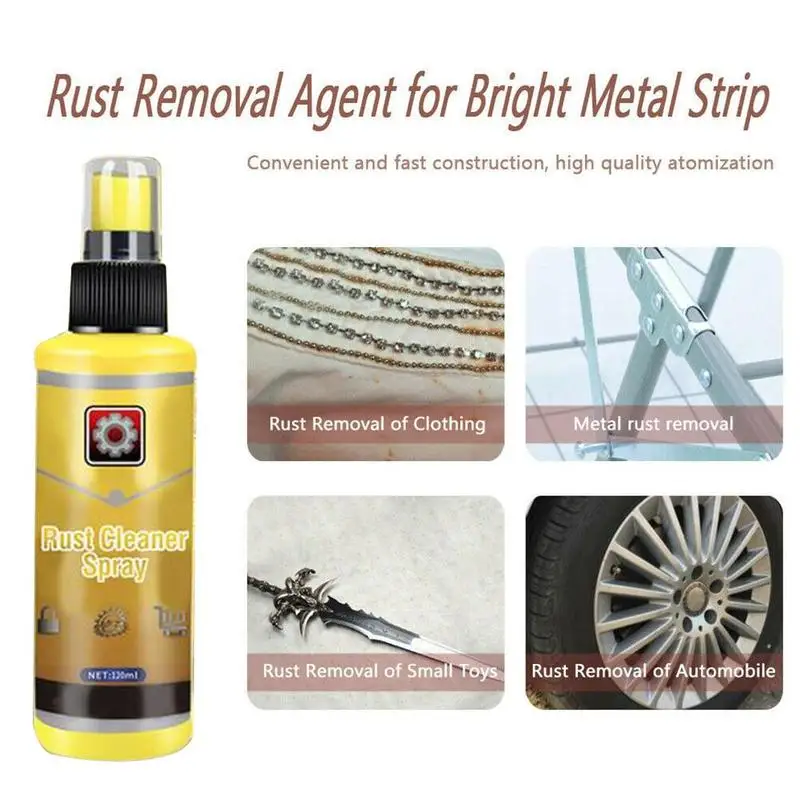 120ml Rust Remover Window Rust Inhibitor Wheel Hub Screw Derusting Spray For Derusting Metal Parts Car Maintenance Cleaning