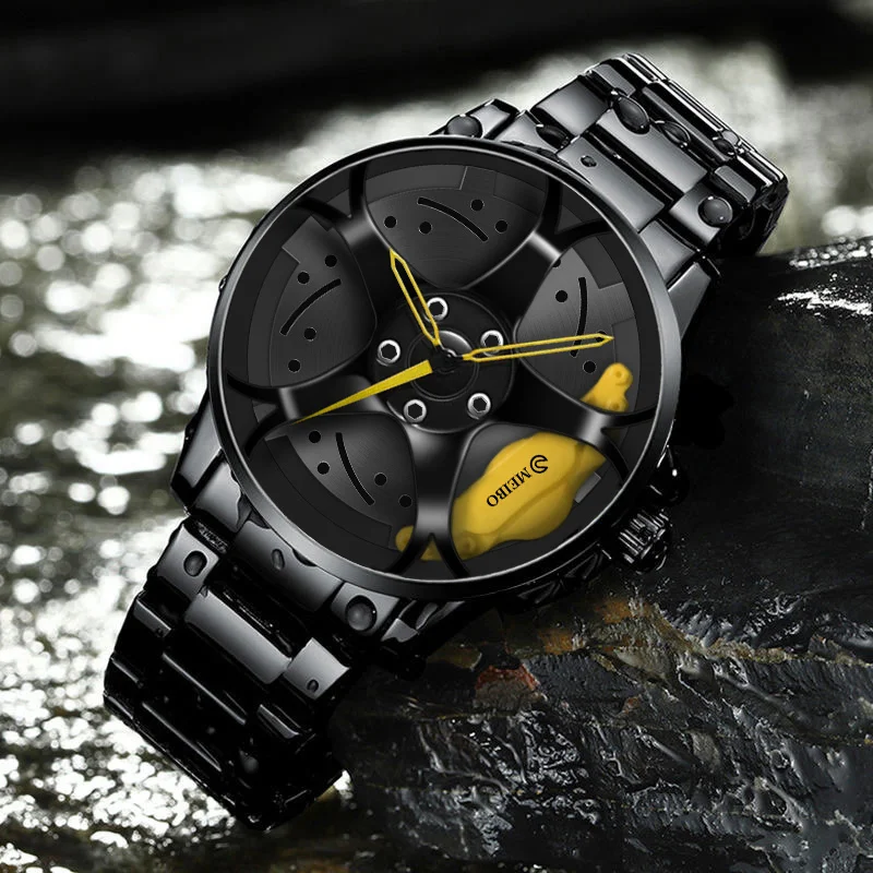 Men 3D Sport Rim Hub Wheel Watches Luxury Male Sports Car Wristwatch Quartz Men's Watches Relogio Masculino for Gift Clock