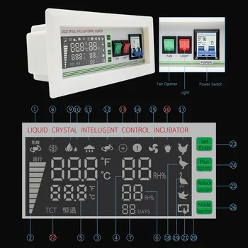 

XM-18SD Automatic Egg Incubator Controller Temperature Humidity Control Egg Hatcher Brooder Turner Digital LED Display Sensors