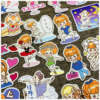 

40pcs Cute Girl Ballet custom Stickers stationery sticker paper stationary pegatinas papelaria art supplies scrapbook stikers