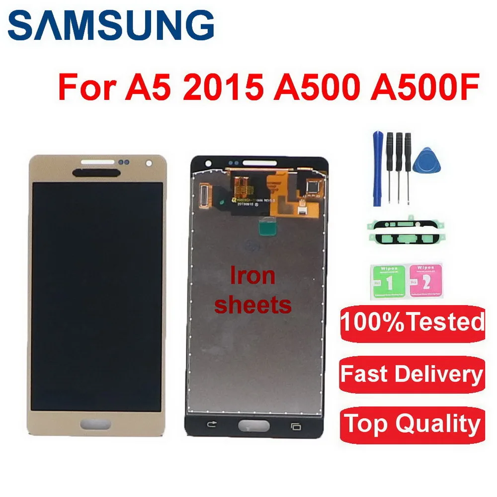5 unid/lote A5 железные листы ЖК дисплей для Samsung Galaxy 2015 A500 SM A500F A500FU A500M монитор