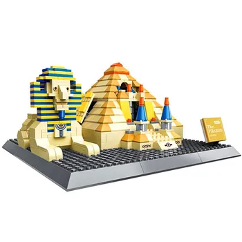 

WANGE 4210 Architecture Egypt Pharaoh Pyramid Building Blocks Sets Bricks Classic City Skyline Model Kids Toys for boy