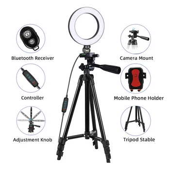 

LED Selfie Ring Light With Tripod Photographic Lighting With Lamp Light Ring To Make For Mobile Youtube Tripod For Phone
