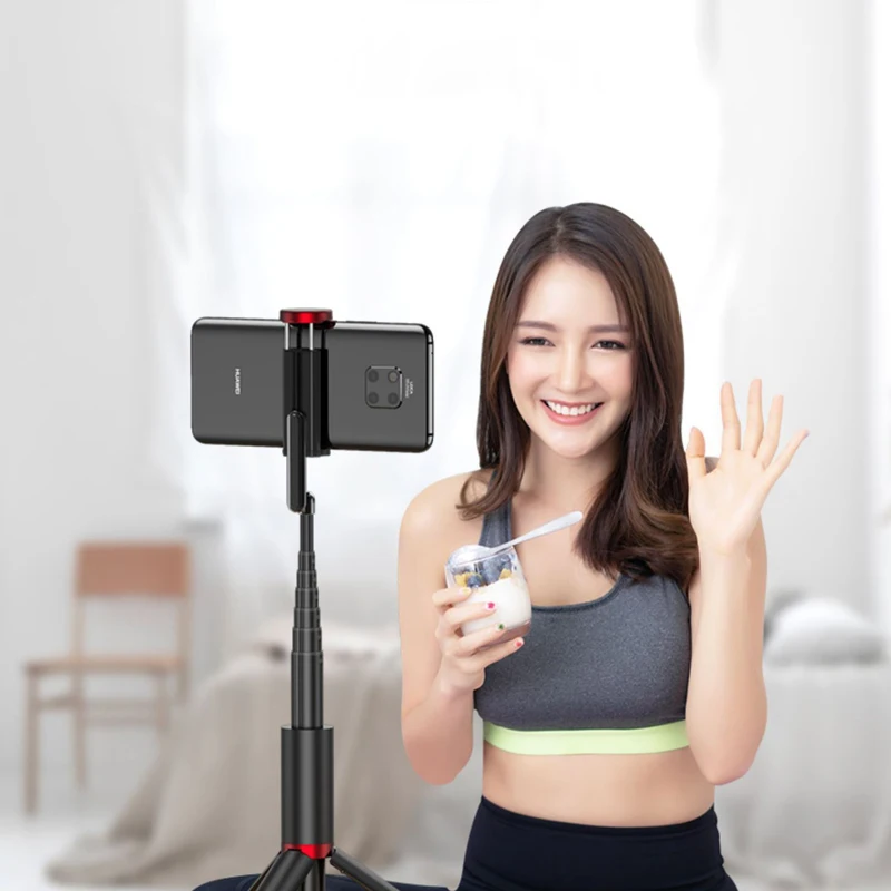 YUNAO AB202 Bluetooth палка для селфи с поддержкой пульта дистанционного управления максимальная длина 800 мм Штатив для телефона селфи заряжаемая палка для селфи