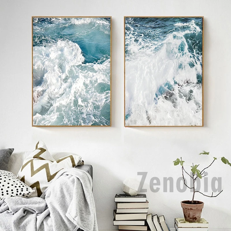 Ocean Wave Landscapes Canvas Painting Seascape Nordic Poster E Stampe Decorazione Della Casa Soggiorno Wall Art Pictures Unframed