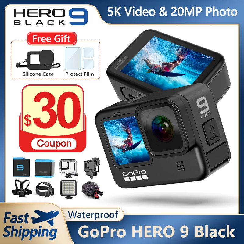 GoPro HERO 9 Black Action Camera subacquea schermo frontale a colori 5K  telecamere sportive impermeabili foto da 20mp Streaming Live Go Pro  9|Videocamera sport e azione| - AliExpress