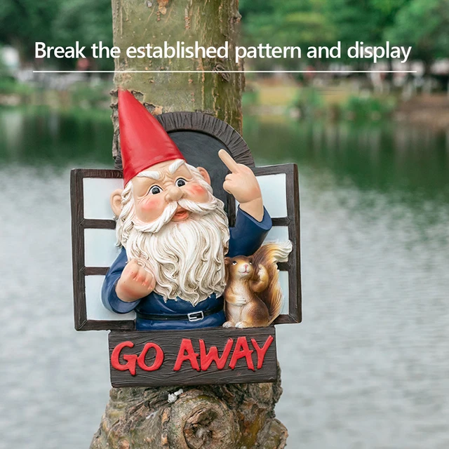 Csintalan Kerti Törpe Szobor Elf Kimegy A Fa Ölelő Miniatűrök Otthoni Dekoráció És Figurák Kültéri Tündér Dísz X0D1 - Image 2