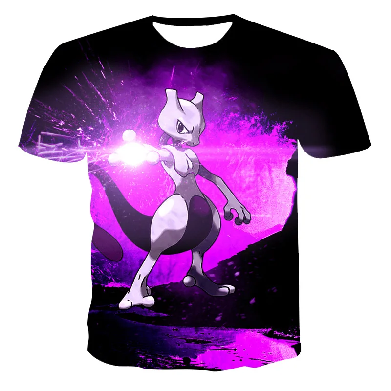 The Latest Summer Male And Female Personality Cute Anime Pokemon Pattern 3d Printing Popular Casual Loose Top Oversized T-Shirt