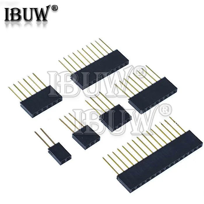 10 pces 2.54mm única linha fêmea longo pinos 11mm breakaway pcb placa pino encabeçamento soquete conector 2/3/4/6/8/10/15pin para arduino