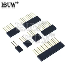 10 pces 2.54mm única linha fêmea longo pinos 11mm breakaway pcb placa pino encabeçamento soquete conector 2/3/4/6/8/10/15pin para arduino