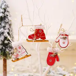 Деревянные перчатки сапоги оконная подвеска Изысканная Рождественская елка висячие украшения Рождественский Декор украшение для