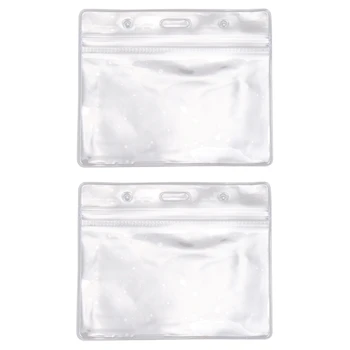 

2 x Clear PVC Waterproof Horizontal Exhibition ID Name Card Badge Holders