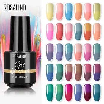 

ROSALIND 7ML Nail Gel Polish Temperature Colors Changing Hybrid Varnish Nails Art All For Manicure Need Base Top Coat Gellak