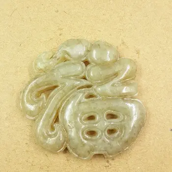 

Hand carving Jade Stones China FU follow 3D Xinjiang Nephrite mineral crystals Nephrite Natural jade Pendant Best Gifts